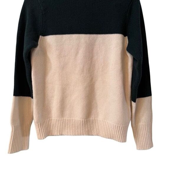 G/FORE Women’s 100% Lambswool Turtleneck Sweater Green White Colorblock Medium - Picture 4 of 9
